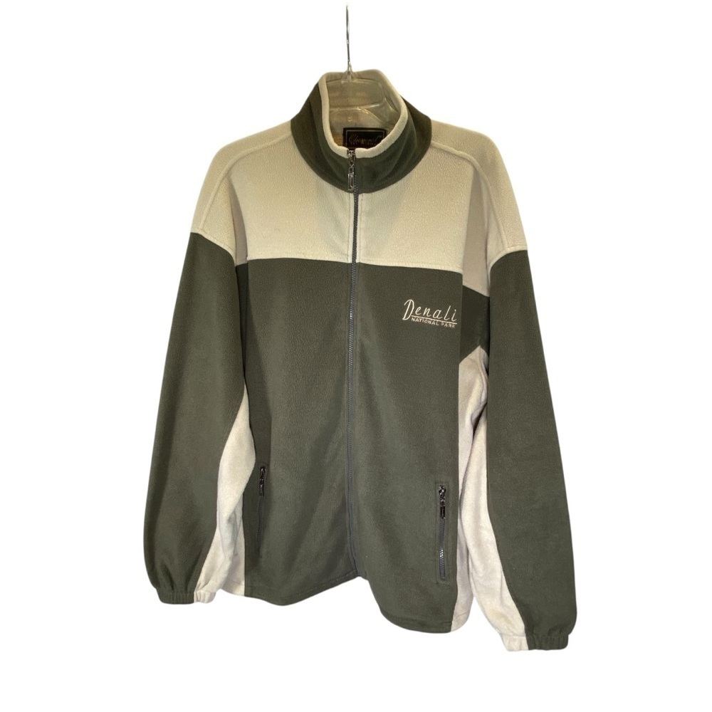 CHENERAL ALASKA Mens XXL Fleece Full ZIP DENALI National Park Jacket Vintage